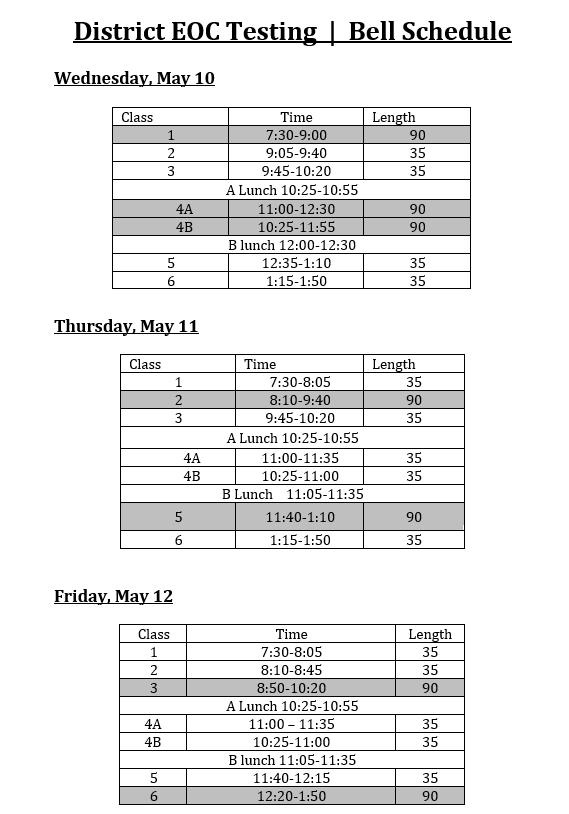 Block Schedule
